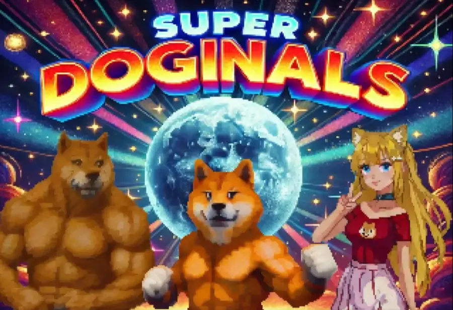 Jeu video indie Super Doginals avec un style pixel art 8-bit moderne et coloré