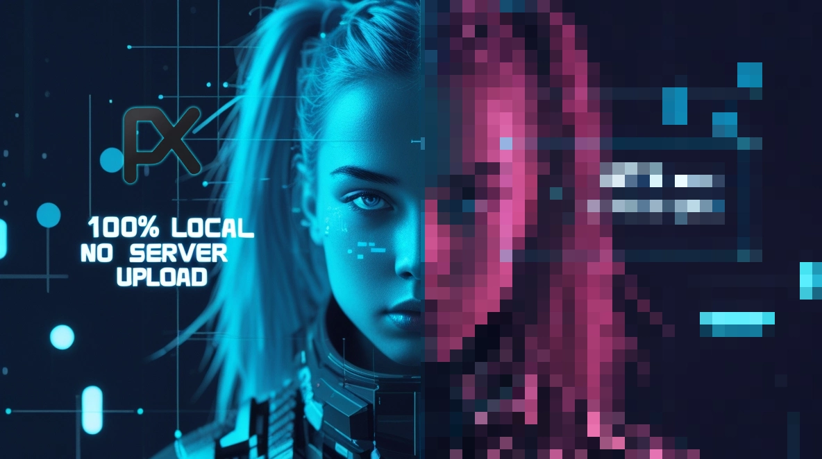 Avant / Après pixelisation – Outil Pixeliser 100% local